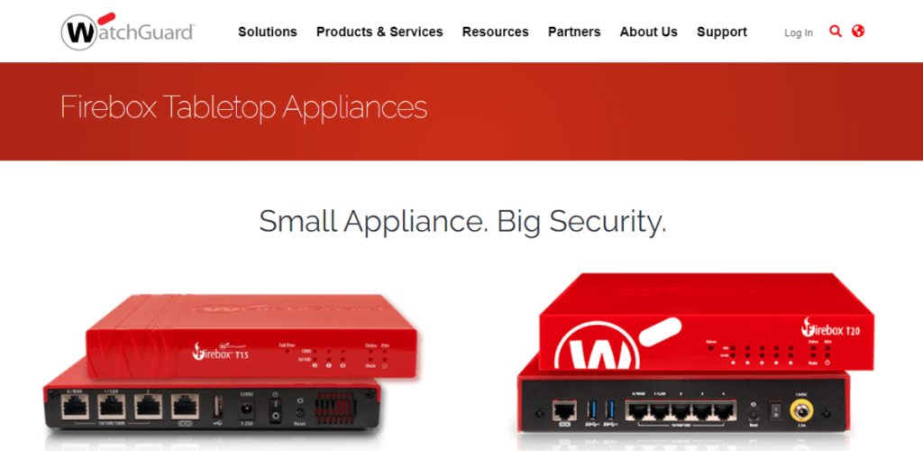 Firebox Tabletop Appliances for small business security firewalls