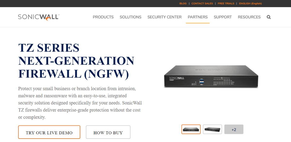 SonicWall TZ Series: Best for SMBs with remote offices