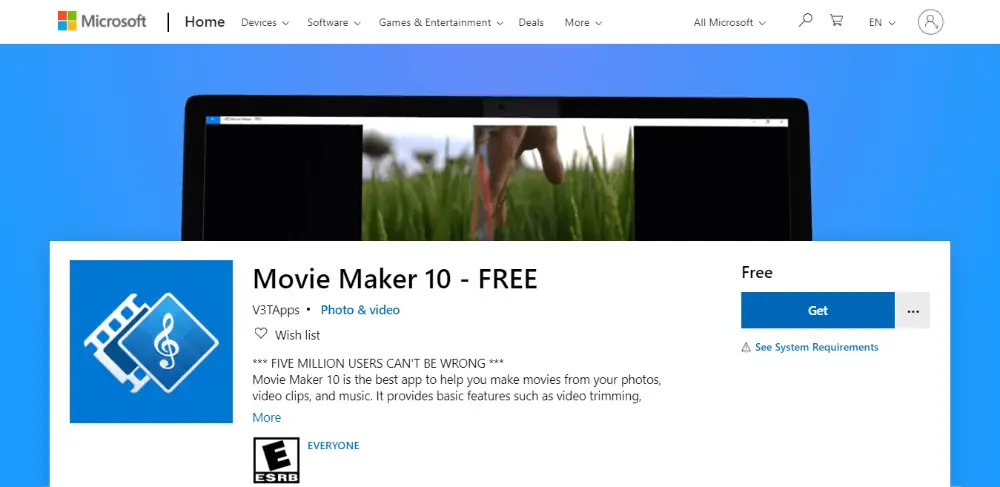 Movie Maker 10 - free video editing software for beginners
