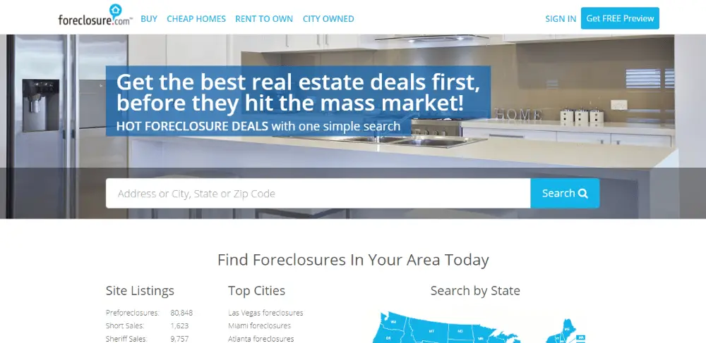 Foreclosure-com -  Zillow alternative sites for rentals