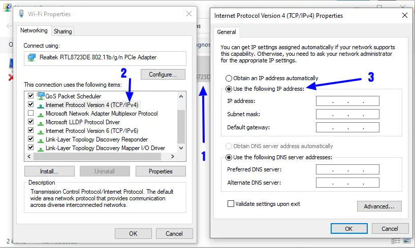 Manually Configure the IP Address on Your Windows PC
