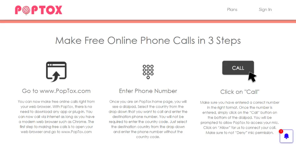 PopTox - FireRTC alternatives to make free international calls