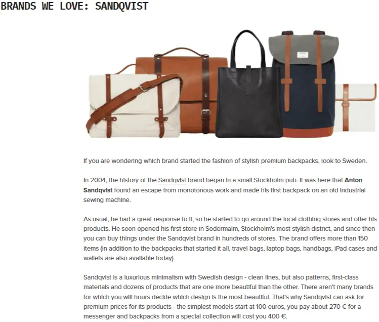 Represents the Sandqvist Brand by Pickle