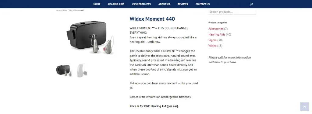 Widex Moment 440 Hearing Aid
