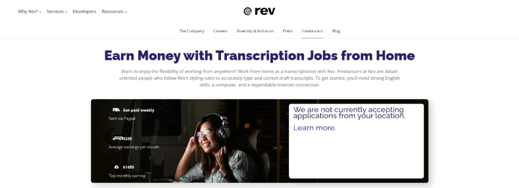 Rev - Transcription Jobs from Home for Beginners